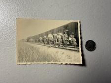 Vintage WWII Era Military Photo Soldiers Train Original Snapshot