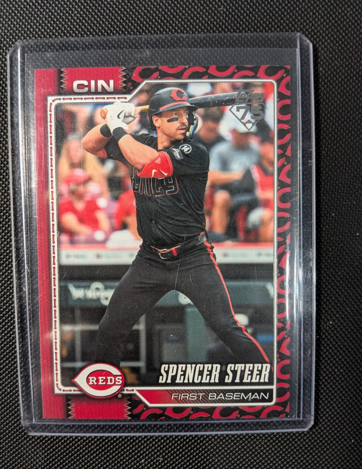 Spencer Steer Topps 2026 Series Two Cincinnati Reds #365 SSP Team Color Border