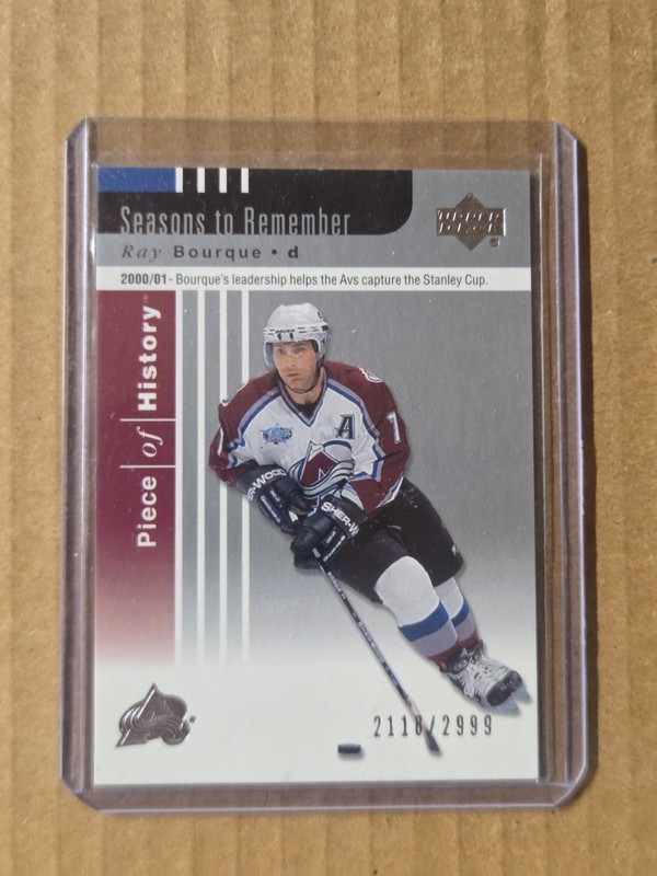 2002-03 Upper Deck Piece Of History - Ray Bourque #98 /2999 Colorado Avalanche