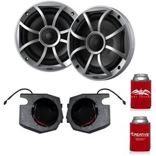 Wet Sounds Recon6-S 6.5" Silver Grill Marine Speakers with SSV RZ4-F65U
