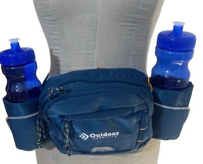 Outdoor  Products Mojave Hydration Waist Fanny Pack Hiking Bottles Teal Blue