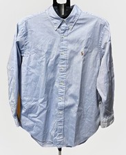 Polo Ralph Lauren Mens 16-1/2 Classic Fit Blue Cotton Oxford Button Down Shirt