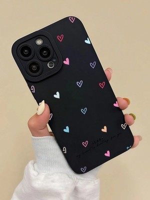 Schwarz Bunt Herz Handyhülle Stoßfest Matt TPU für iPhone 17 Galaxy