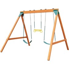 Juego de columpios de madera PB 8360 Ranger con columpios marrón Swing-N Slide