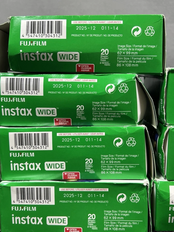 Lot of 10 Fujifilm Instax Wide Instant Film ISO 800 – 20 Sheets per Exp. 12-2025 - Image 4 of 4