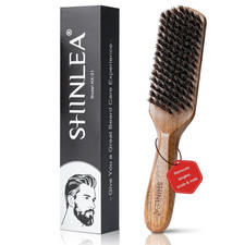 Boar Bristle Hair Brush for Men, Beard Brush with Wooden Handle for Beards Musta