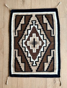 TWO GREY HILLS NAVAJO RUG WEAVING – CLARA BELONE