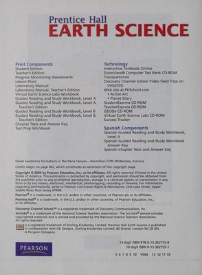 Prentice Hall Earth Science Student Edtion 09 Tarbuck Prentice-Ha