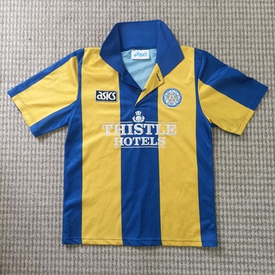 Leeds United Thistle Hotels Yellow & Blue ASICS Away Shirt Size