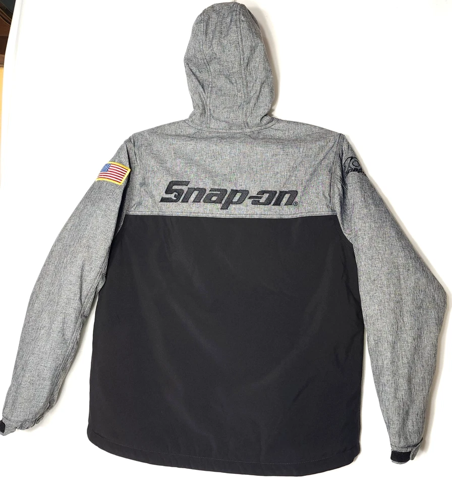 Snap On Tools Jacket Size L Logo Hoodie Color Block USA Flag 100th Anniversary - Image 2 of 4
