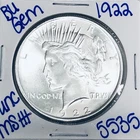 1922 BU UNCIRCULATED SILVER PEACE DOLLAR AUTHENTIC U.S. MINT FREE SHIPPING 5535