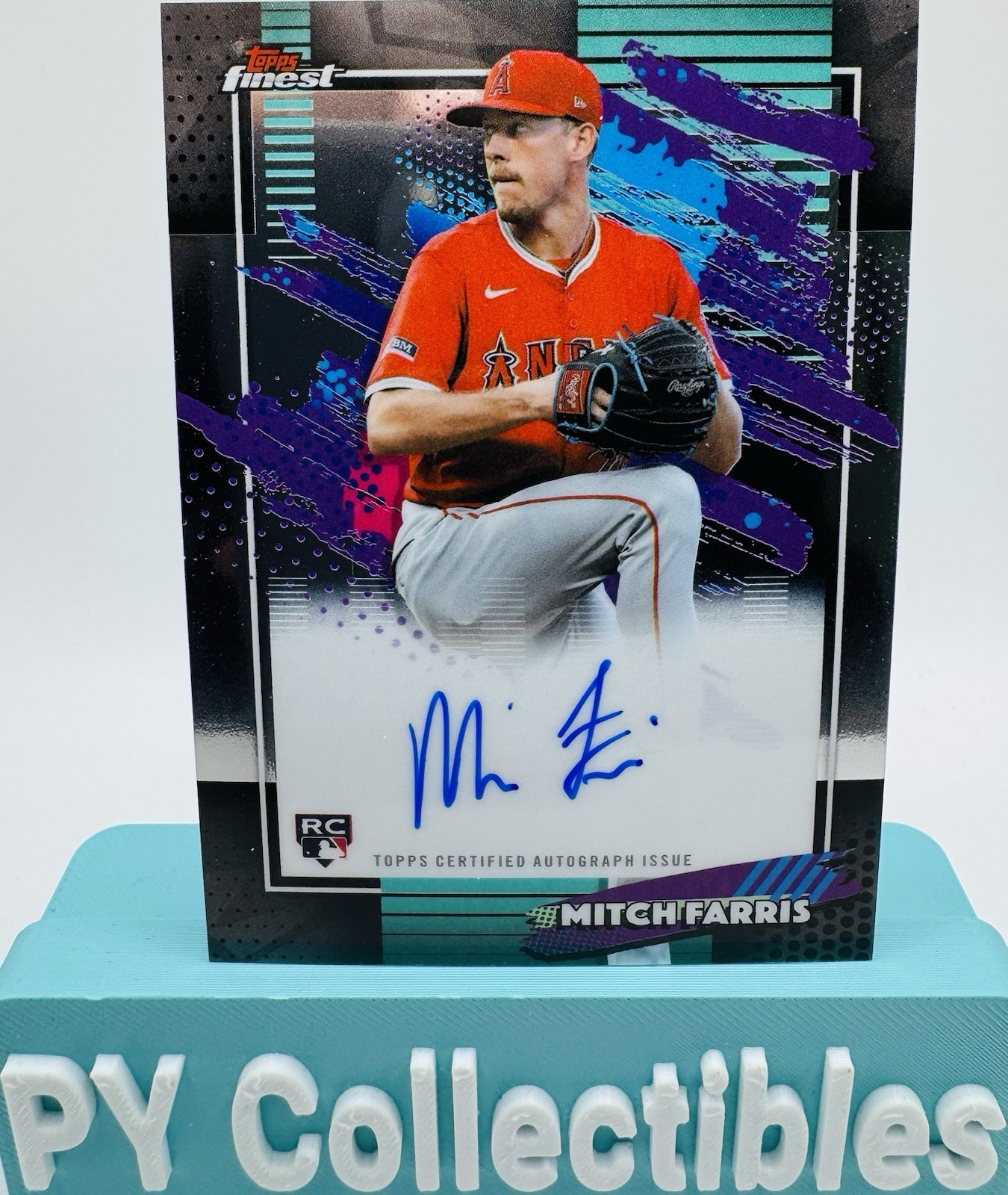 2026 Topps Finest Baseball Mitch Farris Rookie On Card Auto Angels RC