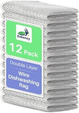 12 Pack Steel Wool Scrubber, Double Layer Non-Scratch Wire Dishcloth, Multipurpo