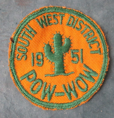 Vintage 1951 South West District Pow-Wow embroidered patch