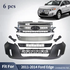 For 2011 2012 2013 2014 Ford Edge Front Bumper Cover Assembly Grille Kit Grill