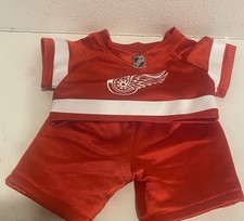 Build a Bear Detroit Red Wings NHL Hockey Uniform Outfit 2pc Lot Set EUC 2014