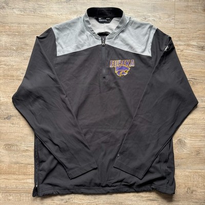 Eureka High School Wildcats Under Armour 1/4 Zip Pullover Jacket Men Large Black