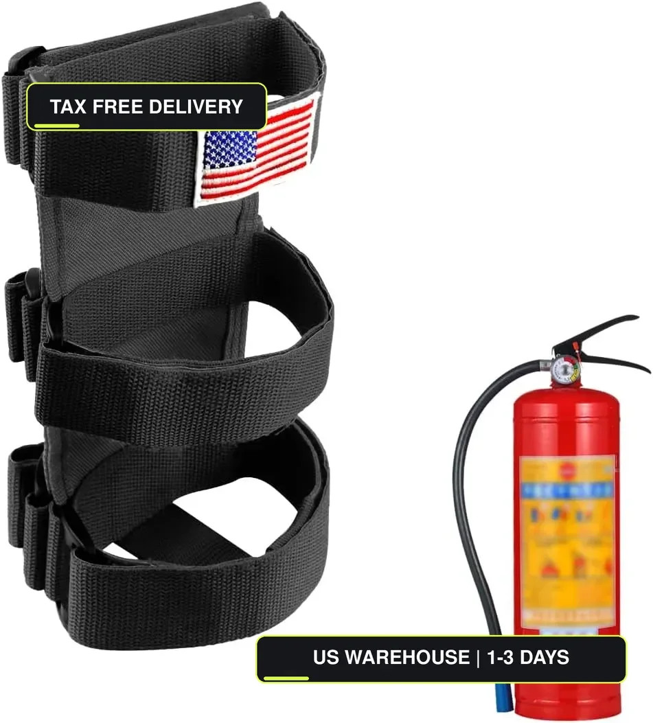 Fire Extinguisher Holder Roll Bar Mount Adjustable Bracket Strap Vehicle Car