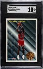 1993-94 Fleer #224 Michael Jordan League Leader SGC 10 Bulls HOF! GOAT