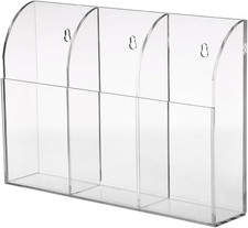 Wall Mount Remote Control Holder Clear Acrylic Media Organizer Storage Bo