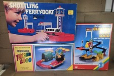 Lot of 3 1980's Children's Toys SHUTTLING FERRY BOAT TUMBLING LOCO PLEASE READ