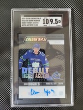 2019-20 UD Credentials Debut Ticket Access Autographs Quinn Hughes 11/25 SGC 10