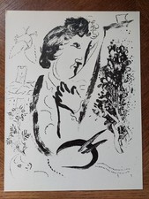 Marc CHAGALL Original lithograph "Devant Le Tableau", 1963