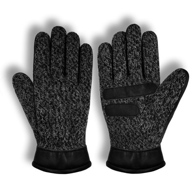 i-Smalls Herren Thermo Wollhandschuhe mit Echtleder
