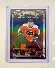 Bobby Brink 2022-23 UD Stature #154 RC Rookie Black Refractor 10/15 SSP Flyers