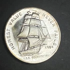 Vintage UNC 1984 USS Constitution Mint  1 oz 999 Silver Round ~ Provo UT ~ Nice