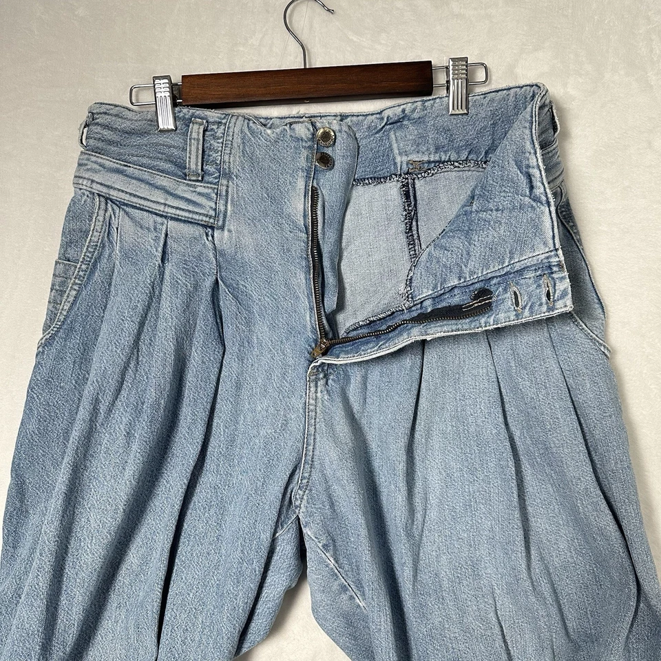 De colección Años 80 90 Z Cavaricci Denim Paracaídas Plisado Ácido Lavado Pierna Cónica 33x31 Foto 3 de 4