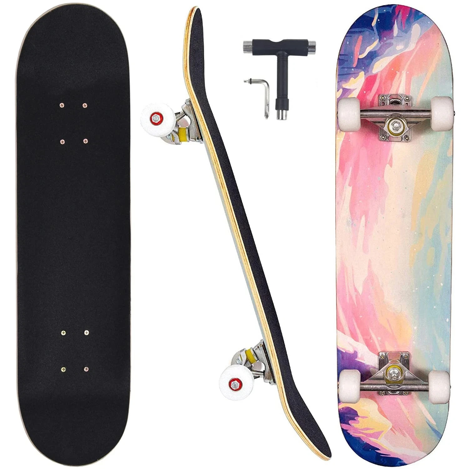 Skateboards for Beginners Adults Youths Teens Kids Girls Boys 31 Inch Pro Com...