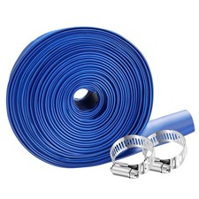 PVC Drain HOSE 2" 100ft, Pool Backwash Hose, Heavy Duty Reinforced Blue PVC L...