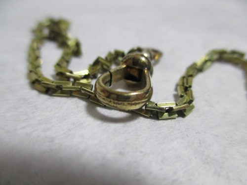 Vintage Gold Filled Box Chain Watch Chain Dog Clip 15" - Foto 4 di 7