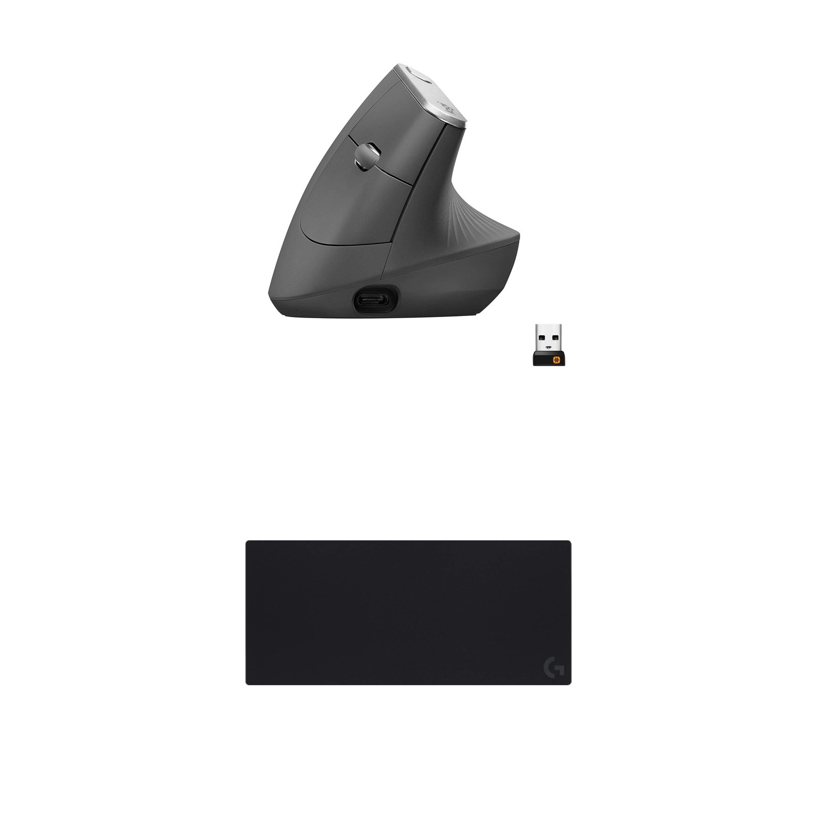 Logitech Premium Ergonomic Bundle: MX Vertical Mouse + XL Mouse Pad