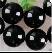 X4 - 8mm Black Agate Onyx Round Beads X4 Individual Beads Per Order 