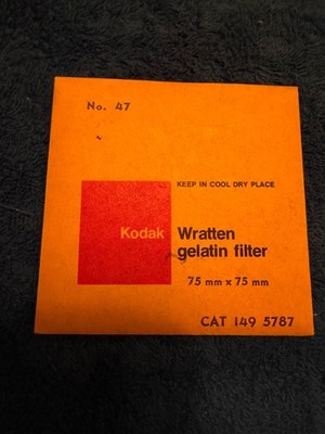 Kodak Wratten No.47 Gelatin Filter 75mm x 75mm 3X3'' Filter CAT 149 5787
