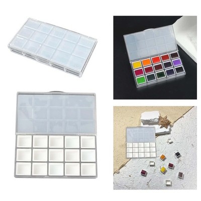 Aquarell-Nasspalette, 15-Gitter-Farbkoffer für Modellfarben, Ölfarben,