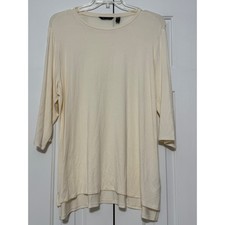 H by Halston Cream Pull Over Tunic, Size 1X