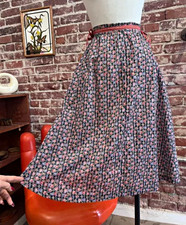 70s Vintage Belle France Floral Cotton Prairie Skirt Size 26  Waist