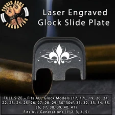 Fleur-de-lis - Glock Rear Slide Plate Back Plate for Full Sized Glocks Gen 1-5