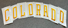 Colorado Buffaloes Ncaa College Yellow White Arched Letters Patches Set Of 8