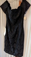 NWT Sz 9/10 Little Black Lace Cocktail Dress Bodycon Sweetheart Roberta USA LBD