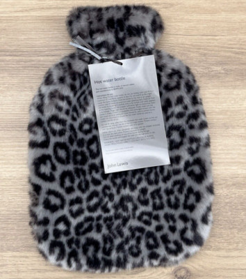 JOHN LEWIS ARCTIC OCELOT LUXURIÖSE WEICHE KUSCHELIGE KUNSTFELL-WÄRMFLASCHE *NEU MIT ETIKETT*