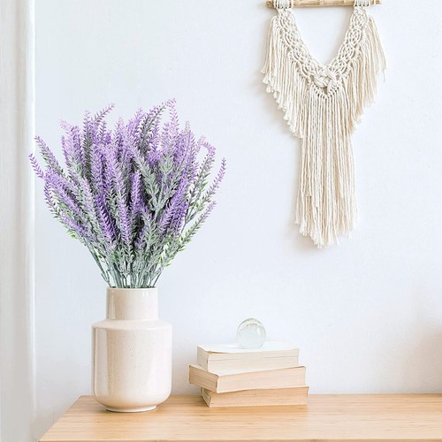 Plantas falsas de lavanda artificial púrpura lavanda exterior interior 14 pulgadas 6 piezas - Imagen 7 de 13