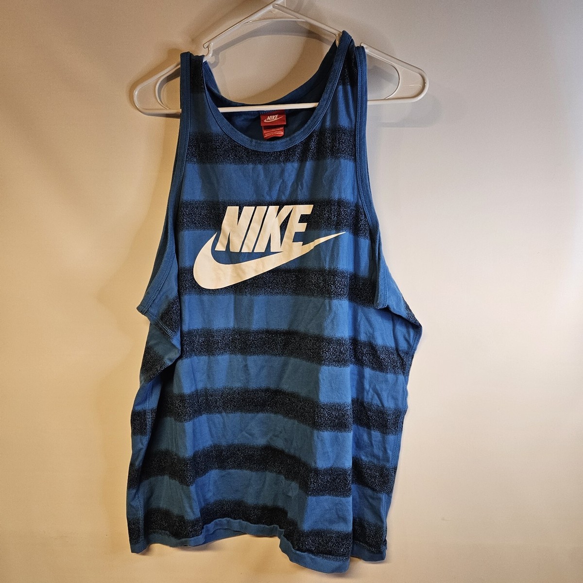 Nike Ace Logo SUPER RARE Royal Blue, Whte Black Ringer Tank Top XL Mens