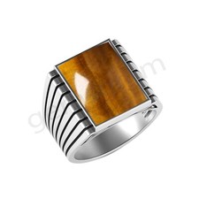 925-Sterling Silver Unique Gemstone Tiger Eye Beautiful Men's Ring Valentine's