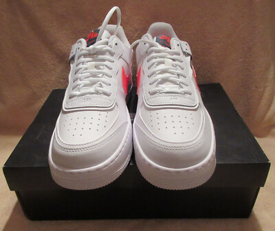 NIKE AIR FORCE 1 SHADOW WOMEN'S SIZE 12 WHITE/TEAL GREEN/ORANGE BRAND NEW w/BOX