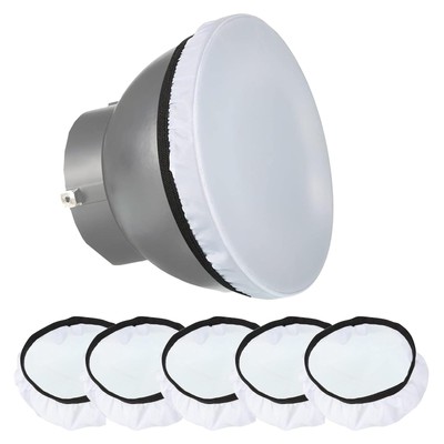 5Pcs 7''/180mm White Diffuser Sock with Elastic Band Nylon Soft Light Diffuser...