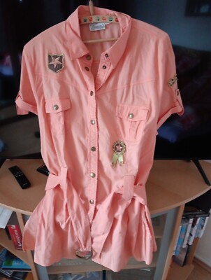 Longbluse Gr. 44,Damen Orange, Kurzarm